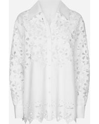 Dolce & Gabbana - カットアウト ディテール コットン オーバーサイズ シャツ - Lyst