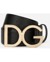 Dolce & Gabbana Gürtel aus dauphine-kalbsleder - Schwarz