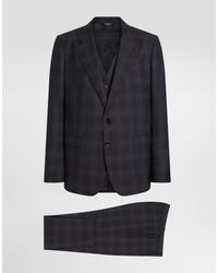 Dolce & Gabbana - Single-Breasted Martini Light Checked Wool Suit - Lyst