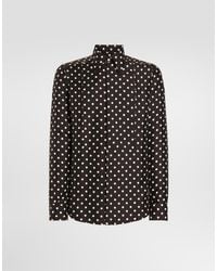Dolce & Gabbana - Polka Dot-Print Silk Twill Shirt - Lyst