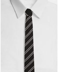 Dolce & Gabbana - Silk Jacquard Tie With Regimental Stripe - Lyst