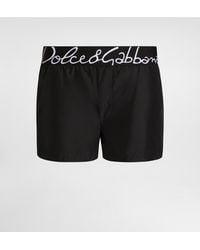 Dolce & Gabbana - Short Swim Trunks With Logo - Lyst