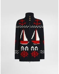 Dolce & Gabbana - Cotton Intarsia Cardigan - Lyst