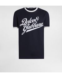 Dolce & Gabbana - Cotton T-Shirt With Flock Print - Lyst