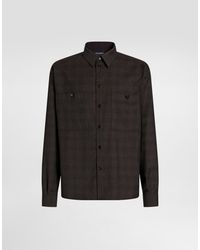 Dolce & Gabbana - Glen Plaid Saxony Shirt - Lyst