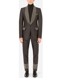 Dolce & Gabbana - Three-piece Jacquard Casinò-fit Suit With Rhinestones - Lyst