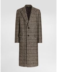 Dolce & Gabbana - Single-Breasted Check Coat - Lyst