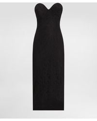 Dolce & Gabbana - Strapless Lace Dress With Conical Cups - Lyst
