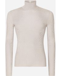 Dolce & Gabbana - Ribbed Silk Turtle-Neck Sweater - Lyst