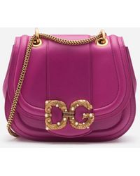 Dolce & Gabbana Dg Amore Tasche Klein Aus Kalbsleder - Lila