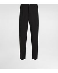 Dolce & Gabbana - Stretch Cotton Pants With Dg Embroidery - Lyst
