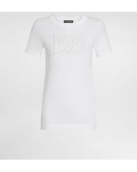 Dolce & Gabbana - Jersey T-Shirt With Dg Logo Patch - Lyst