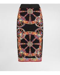 Dolce & Gabbana - Carretto-Print Charmeuse Long Skirt - Lyst