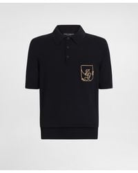 Dolce & Gabbana - Virgin Wool Polo Shirt With Logo - Lyst