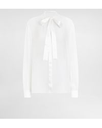 Dolce & Gabbana - Chiffon Pussy-Bow Shirt - Lyst