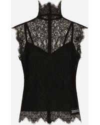 Dolce & Gabbana - Sleeveless Chantilly Lace Top - Lyst