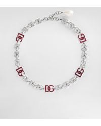 Dolce & Gabbana - Logo-Lettering Polished Necklace - Lyst