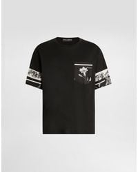 Dolce & Gabbana - Cotton And Silk T-Shirt With Print - Lyst