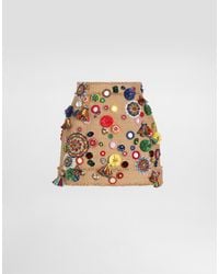 Dolce & Gabbana - Raffia Miniskirt With Applications - Lyst