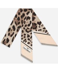 Dolce & Gabbana Bandeau aus Twill mit Leopardenmuster-Aufdruck - Weiß
