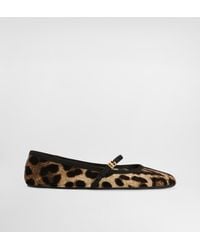 Dolce & Gabbana - Velvet Ballerinas With Animal Motif - Lyst