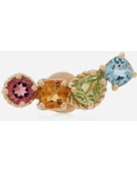 Dolce & Gabbana - Single Earring 18-Carat And Multicolored Gems - Lyst