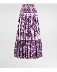 Dolce & Gabbana - Majolica-Print Long Skirt - Lyst