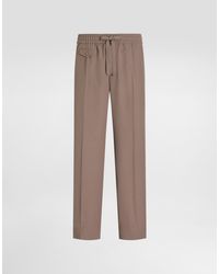 Dolce & Gabbana - Wool Poplin Jogging Trousers - Lyst