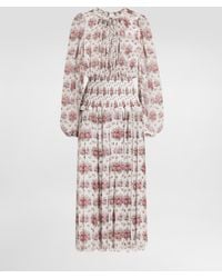 Dolce & Gabbana - Small Flower Bouquets-Print Long Chiffon Dress - Lyst