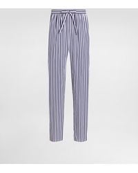 Dolce & Gabbana - Striped Poplin Vanity Trousers With Piping - Lyst