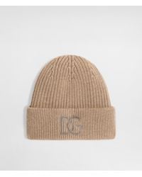 Dolce & Gabbana - Virgin Wool Hat With Logo - Lyst