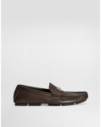 Dolce & Gabbana - Dg Driver Calfskin Loafers - Lyst