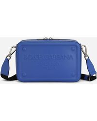 Dolce & Gabbana - Calfskin Crossbody Bag With Raised Logo - Lyst