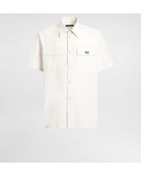 Dolce & Gabbana - Hemd Aus Popeline Mit Plakette - Lyst