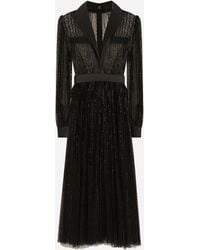 Dolce & Gabbana - Sequin-Embellished Mesh Midi Dress - Lyst