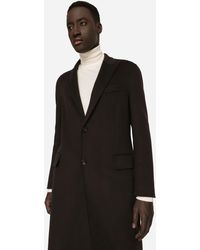 Dolce & Gabbana Kaschmir Mantel aus Kaschmir-Double in Schwarz für Herren Herren Bekleidung Mäntel Lange Mäntel und Wintermäntel 