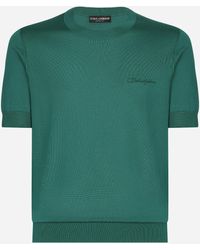 Dolce & Gabbana - ロゴ シルク ラウンドネック セーター - Lyst