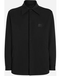 Dolce & Gabbana - Hemd Aus Technischem Gewebe Mit Plakette - Lyst