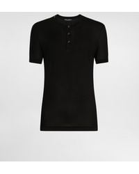Dolce & Gabbana - Silk Serafino T-Shirt - Lyst