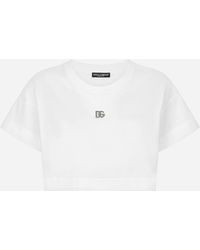 Dolce & Gabbana - Logo Crop T-shirt - Lyst