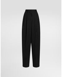 Dolce & Gabbana - Pinstripe Virgin Wool Trousers - Lyst