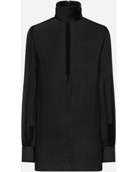 Dolce & Gabbana - シルクシフォン＆シルクサテン ブラウス - Lyst