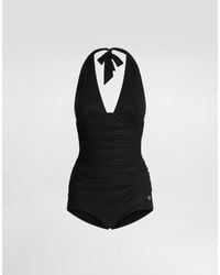 Dolce & Gabbana - Low-Cut One-Piece Swimsuit - Lyst