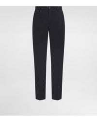 Dolce & Gabbana - Stretch Cotton Pants With Branded Tag - Lyst