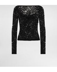 Dolce & Gabbana - Floral Lace Top With A Sweetheart Neckline - Lyst