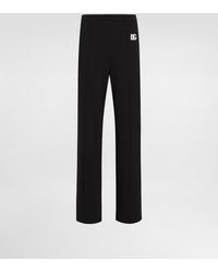 Dolce & Gabbana - Flared Jersey Jogging Pants With Dg Logo Embroidery - Lyst