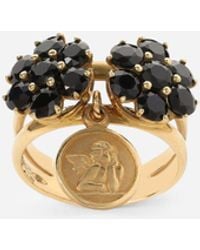 Dolce & Gabbana - Bague Sicily En Jaune 18 Carats Et Saphirs Noirs - Lyst