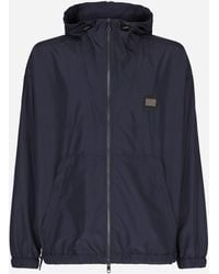 Dolce & Gabbana - Nylon Jacket With Hood And Branded Tag - Lyst
