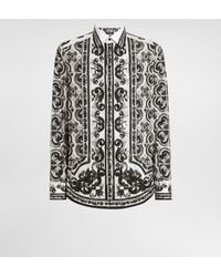 Dolce & Gabbana - Majolica-Print Poplin Martini Shirt - Lyst