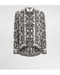 Dolce & Gabbana - Hemd Martini Aus Popeline Mit Majolika-Print - Lyst